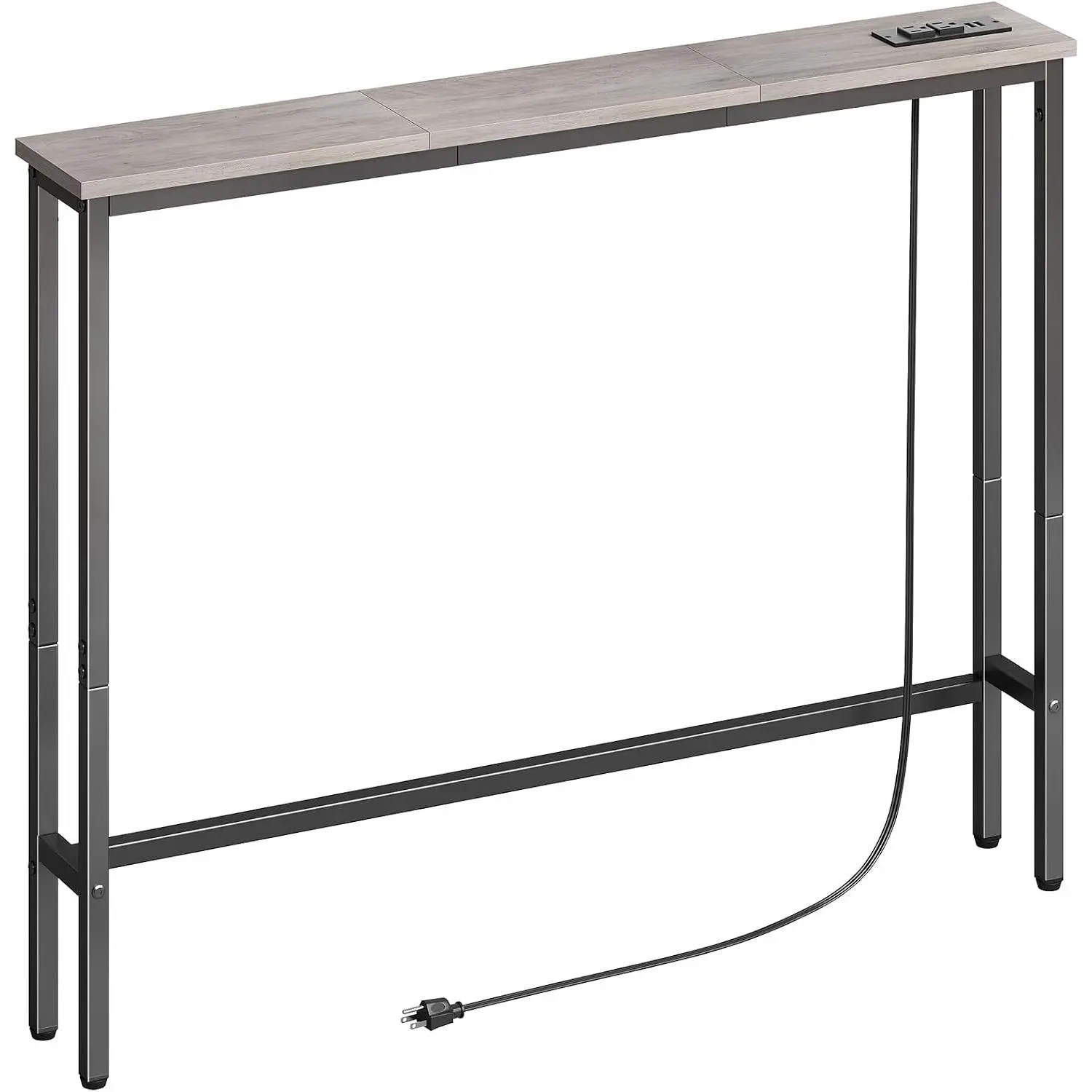 5.9" Narrow Console Sofa Table with Power Outlets,  78.8” Long Behind Couch Table with Charge Station and 4.9’ Extension Cord for Living Room, 5.9" D x 78.8”W x 29.5”H, Gray