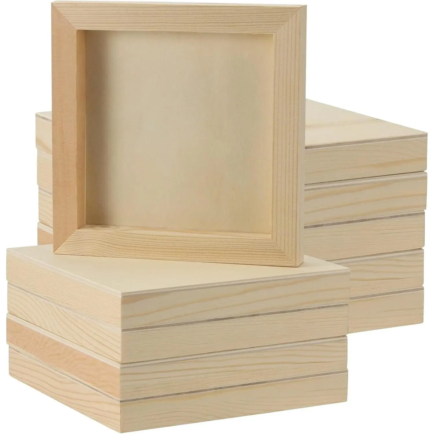 10 PCS 8 x 8 Inch Wood Canvas Boards, Unfinished Square Wood Canvas, Cradled Wood Panels for Painting, Pouring Art, Crafts