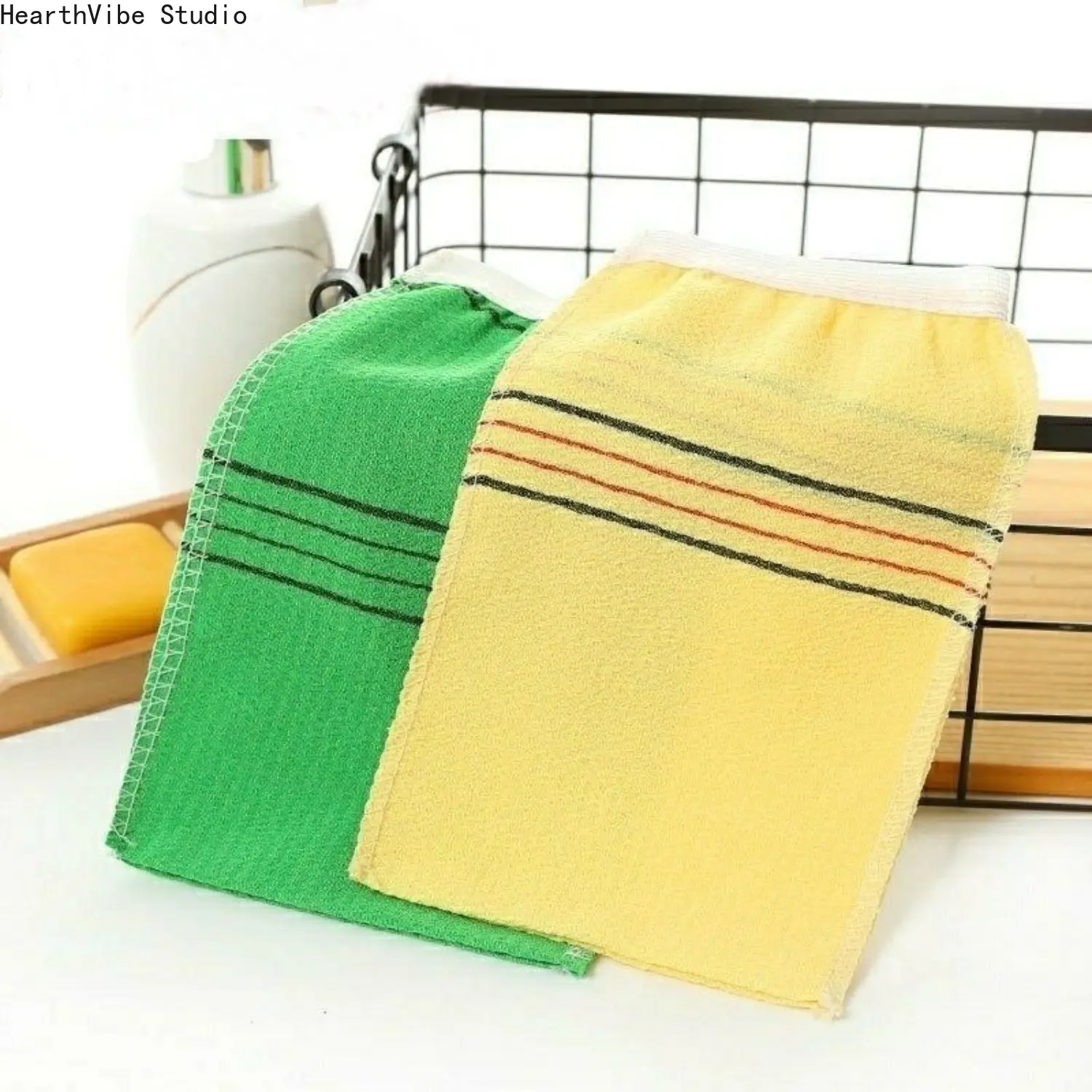 3 Pieces Korean Exfoliating Mitt Exfoliating Body Scrub Cloth for Shower