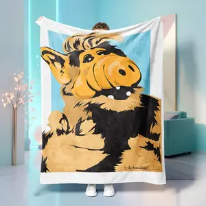 1pcFashion ALF Pattern Flannel Blanket, High-Definition Pattern, Is a Blanket for Beds, Dormitories, Sofas, Office Lunch Breaks And Outdoor Camping Trips, Air-Conditioning Blanket, Comfortable And Durable Fabric