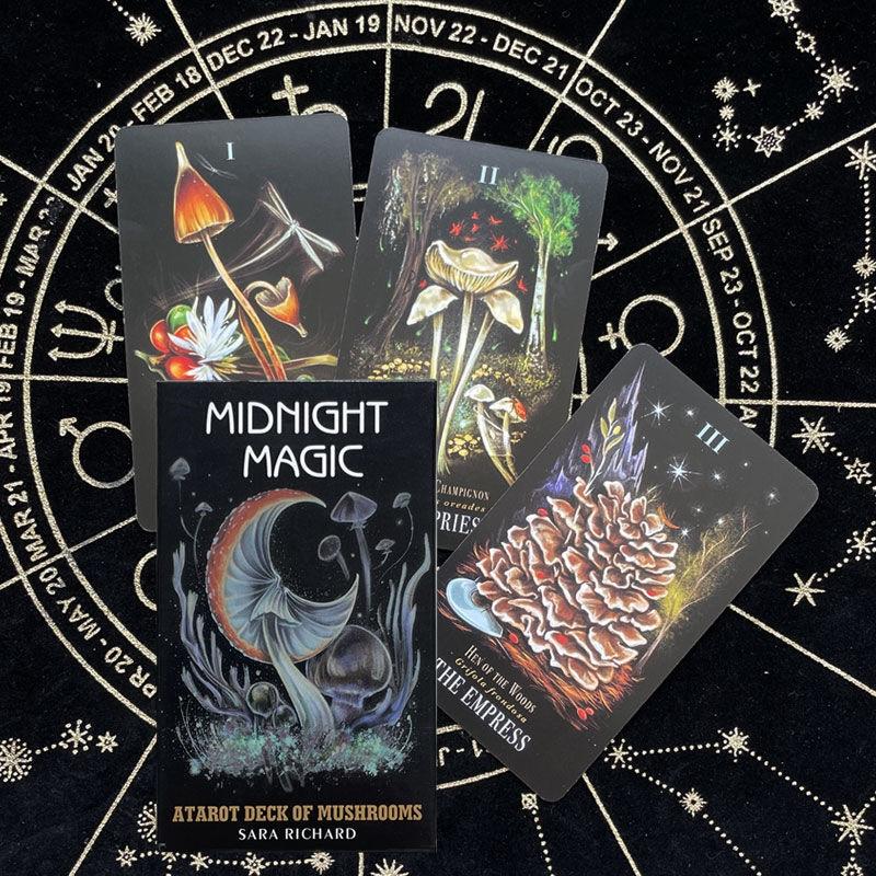 Midnight Magic Mushroom Tarot Cards, Perfect Halloween Christmas Thanksgiving Gift, 78-Card Deck for Divination & Fortune-Telling Games