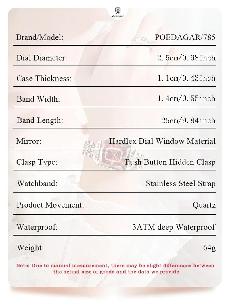 Women's Elegant Rectangle Dial, Fashionable Wristwatch for Women & Girls, Fashionable Stylish Watch, Trendy All-match & Exquisite Watch for Birthday Gift with Box