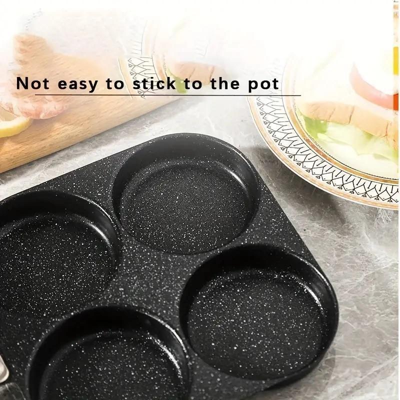 Non-stick Egg Frying Pan, 1 Count Multi-grid Egg Burger Pan with Handle, Multifunctional Frying Pan for Gas & Electric Stove, Nonstick Griddle Cookware, Mr Omelet Pan, Nonstick Cooking Tools