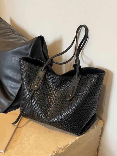 Women's Solid Color  Design Tote Bag, Fashionable Large Capacity Shoulder Bag for Daily Life, Casual Trendy Versatile High-quality Daily Commuting Bag, Fashionable Unique Bags