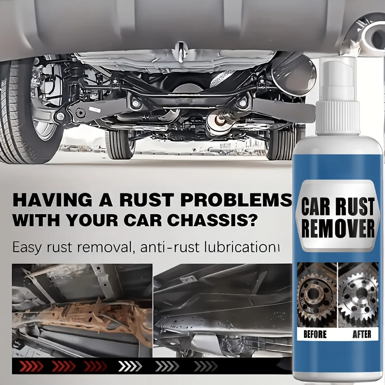 Automobile metal rejuvenation protective spray, special polishing agent for chassis exhaust pipe, rust conversion sealing layer, anti-aging and anti-corrosion, multi-metal universal metal polishing agent