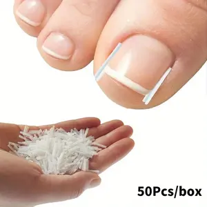 50pcs Ingrown Toenail Correction Tool Ingrown Toe Nail Treatment Elastic Patch Sticker Straightening Clip Brace Pedicure Tool Nail Care