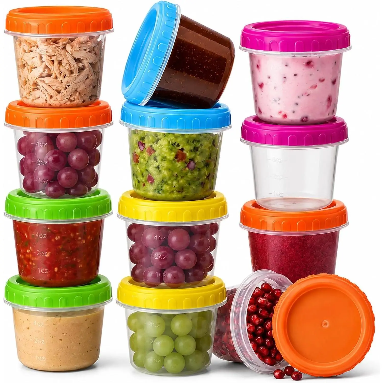 4 oz Snack Containers with , 12 Pack, 4 oz Snack Containers with , 12 Pack,