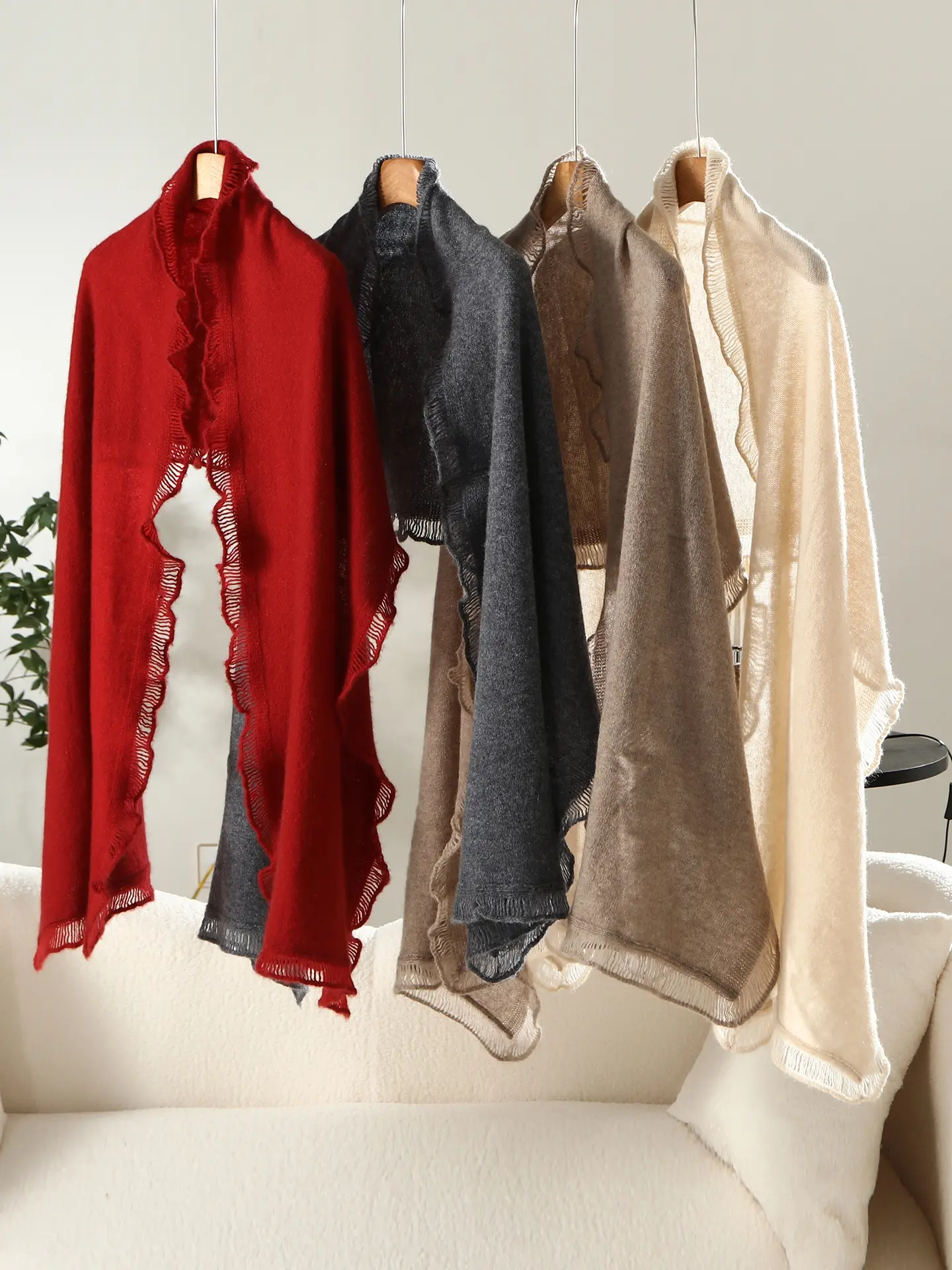 Super Warm Elegant Cashmere Scarf for Women, Soft Skin-Friendly Fitted Design, Thin Fabric for All Seasons Comfortable Accessory, Trendy Solid Shawl