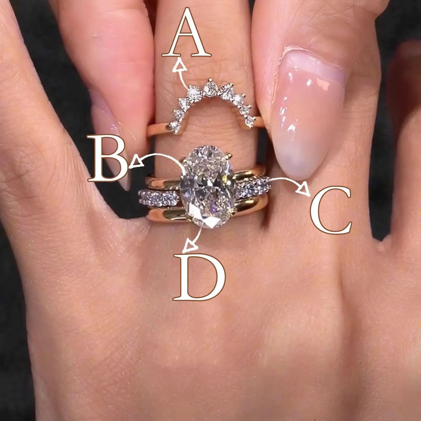 Stackable Diamond Open Rings for Women – Pavé Index Finger Sunflower Band, Versatile Statement Rings