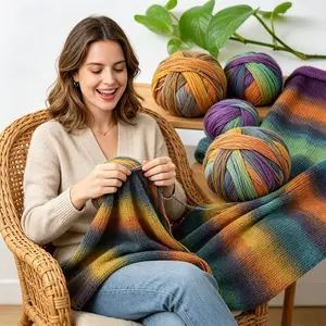 200g/2pcs Gradient Wool Yarn, Soft Skin-Friendly Knitting Thread, DIY Material Kit for Sweaters, Hats, Gloves, Scarves, Handicrafts