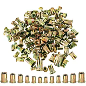 Rivet Nut Tool Kit Rivnut - 850pcs Metric Rivnut Tool Kit M3, M4, M5, M6, M8, M10 RIV Nuts, Carbon Flat Head Nuts Threaded Inserts for