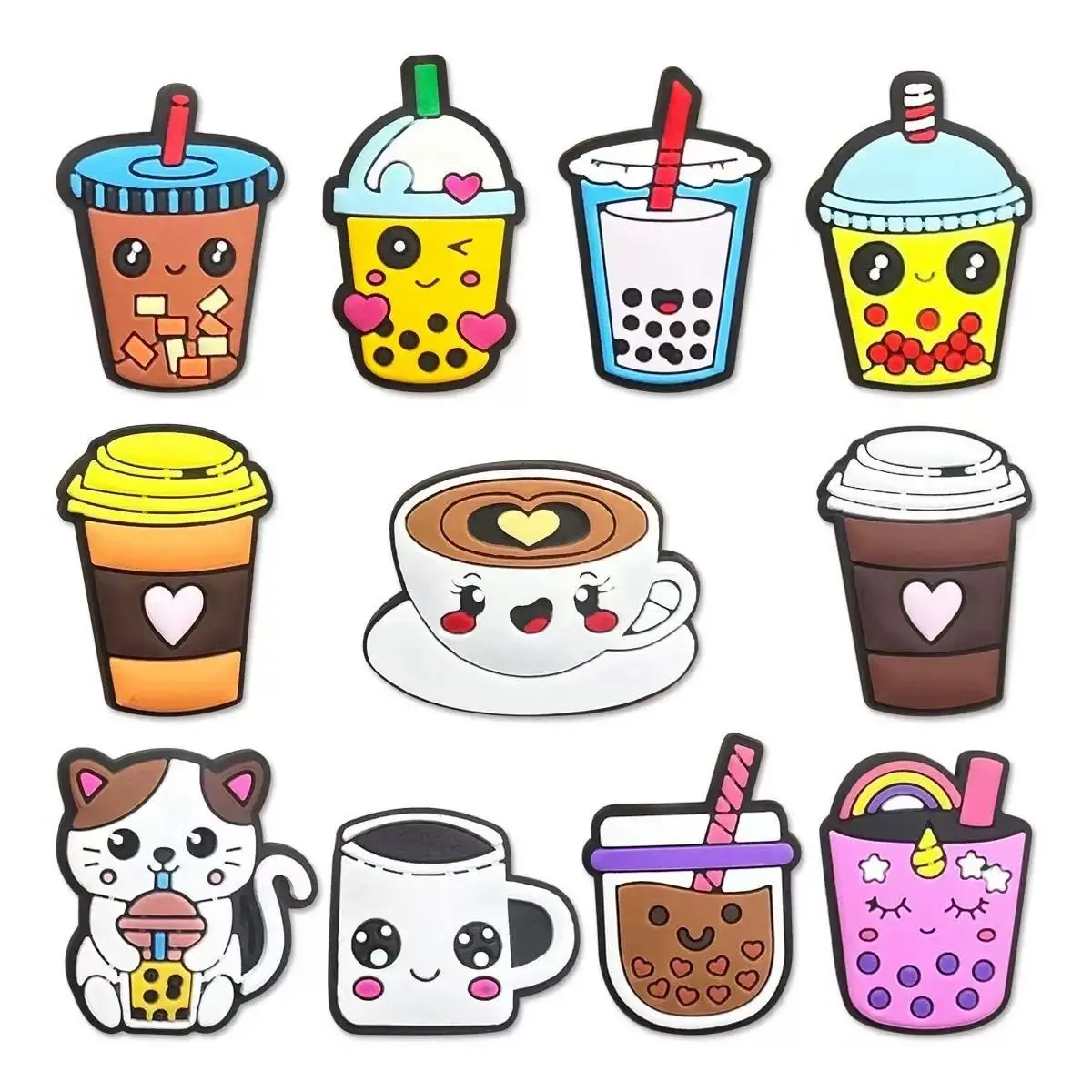 10 Pcs Cute Cup Magnet Set, Multi-Style Refrigerator Magnets, Kitchen & Office Decor, Ideal Holiday Gift, Versatile Use for Fridge, Dishwasher, Bulletin Board