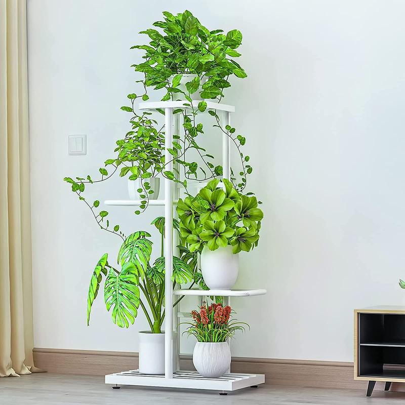 Plant Stand Indoor Outdoor Metal 4 Tier 5 Potted Multiple Flower Pot Holder Shelf Planter Display Shelving Unit for Patio Garden Corner Balcony Living Room【A001】 Deals For You Days