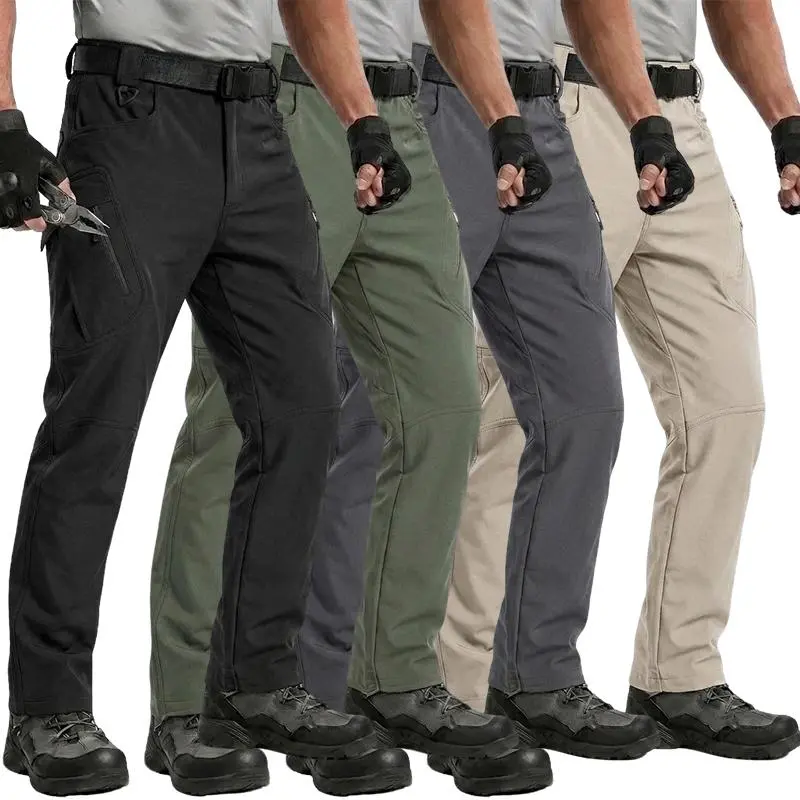 Men's 4-Piece Tactical Pants - Abrasion-resistant Fabric - Cargo Pants - Lightweight for Outdoor Use - EDC Work and Mountaineering Pants - Fishing Outdoor Clothing
