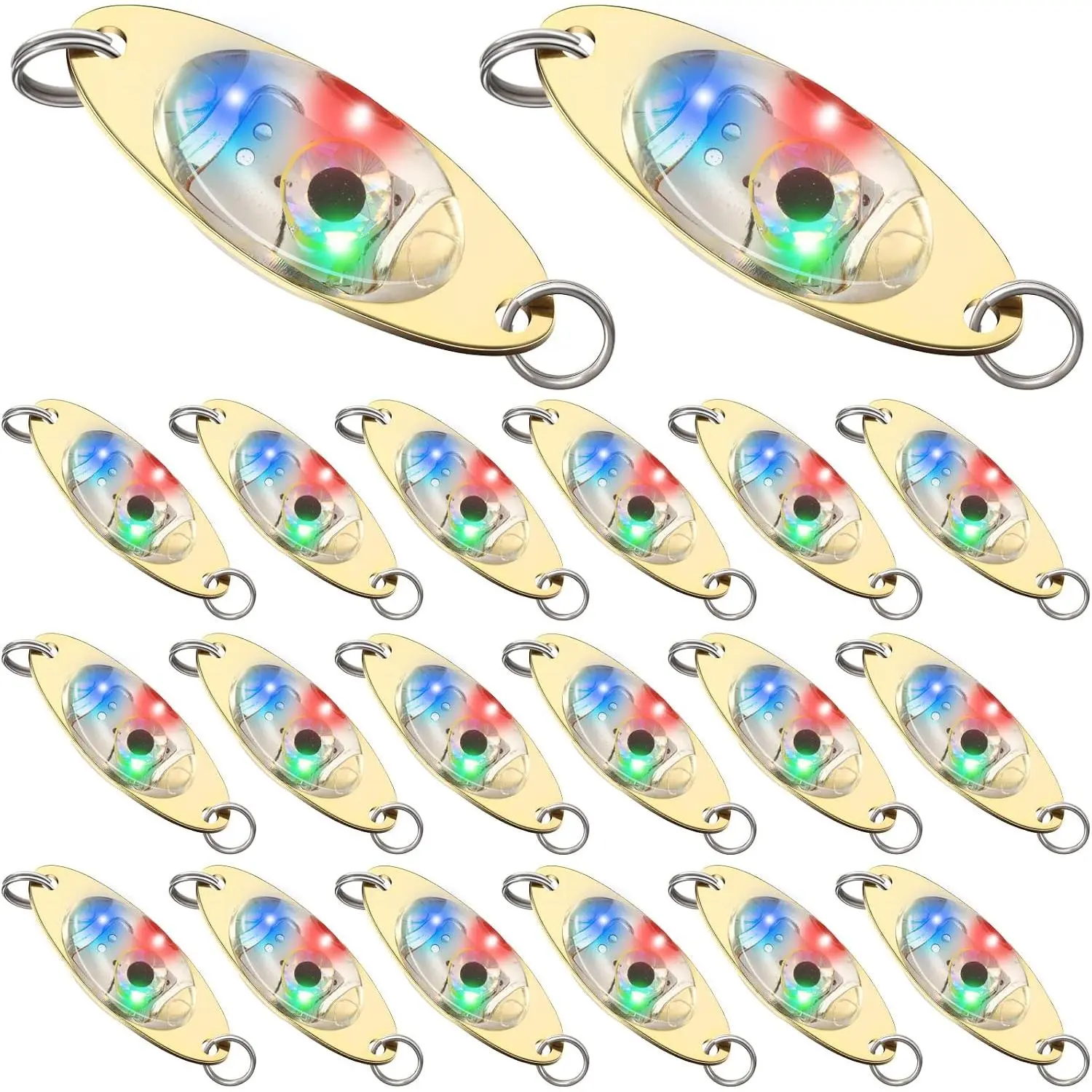 LED Fishing Lures Fishing Spoons Underwater Flasher Bass Halibut Saltwater Trolling Deep Drop Light LED Lighted  Flasher