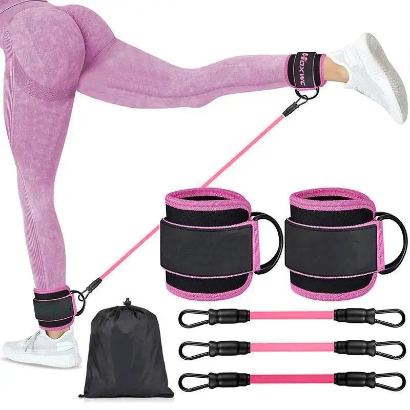 Ankle Resistance Bands with Cuffs, 1 Set Ankle Bands for Working Out, Ankle Resistance Band for Leg, Workout Equipment for Kickbacks Hip Fitness Training, Strength Training Gear
