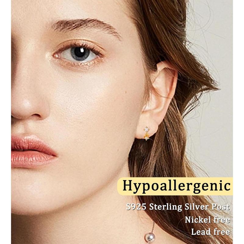 Sterling   Flat  Earrings for Women Men  Flatback stud Earrings 20 Gauge Cartilage Earring Helix Conch Tragus