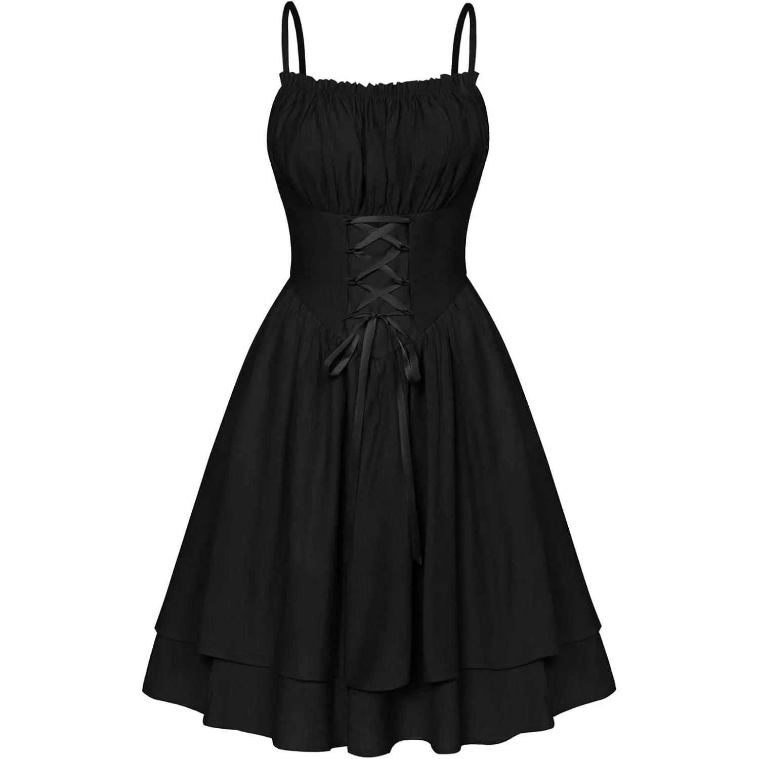 Women's Corset Mini Dress - Fairy Chiffon, Spaghetti Strap, Aesthetic Cute Gothic Style - Birthday Graduation Sundress