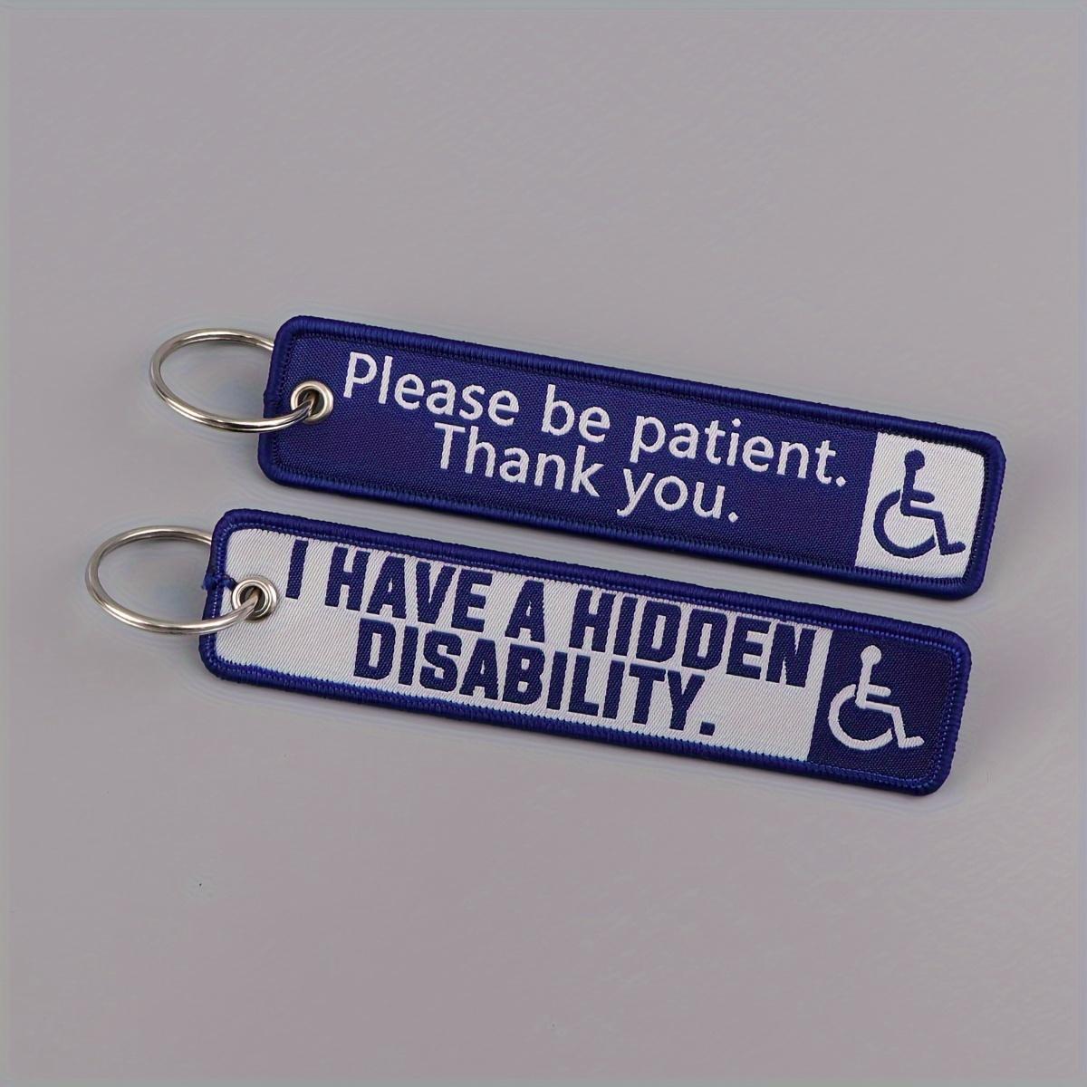 Durable Cartoon-Inspired Keychain for Hidden Disability Awareness, Thought-Provoking Rectangle Keychain with Split Ring, Ideal Educational Accessory for Promoting Awareness, Patience