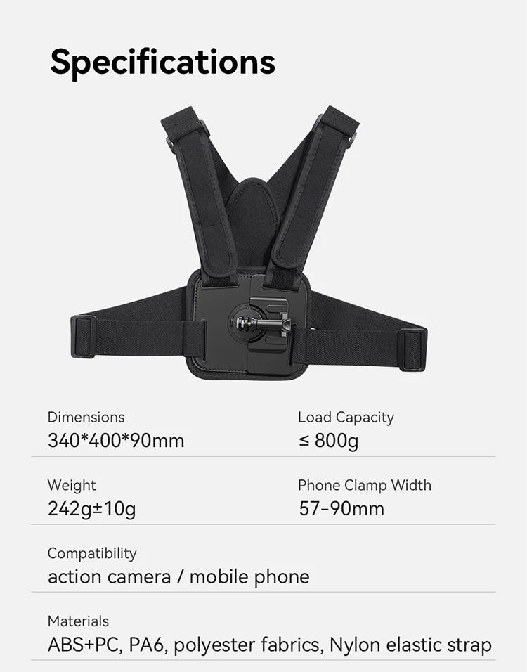 CM027 Chest Head Strap Mount Belt For Smartphone Gopro insta360 x3 dji osmo Pocket 3 Action Camera Accessories Outdoor Video