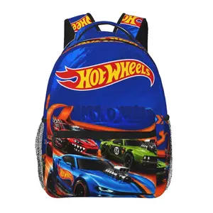 Anime Hot Wheels Backpack, School bag Cute Girls Boys Teens Backpacks Kawaii Kids Lightweight backpack with adjustable straps Bookbag with for office travel bag