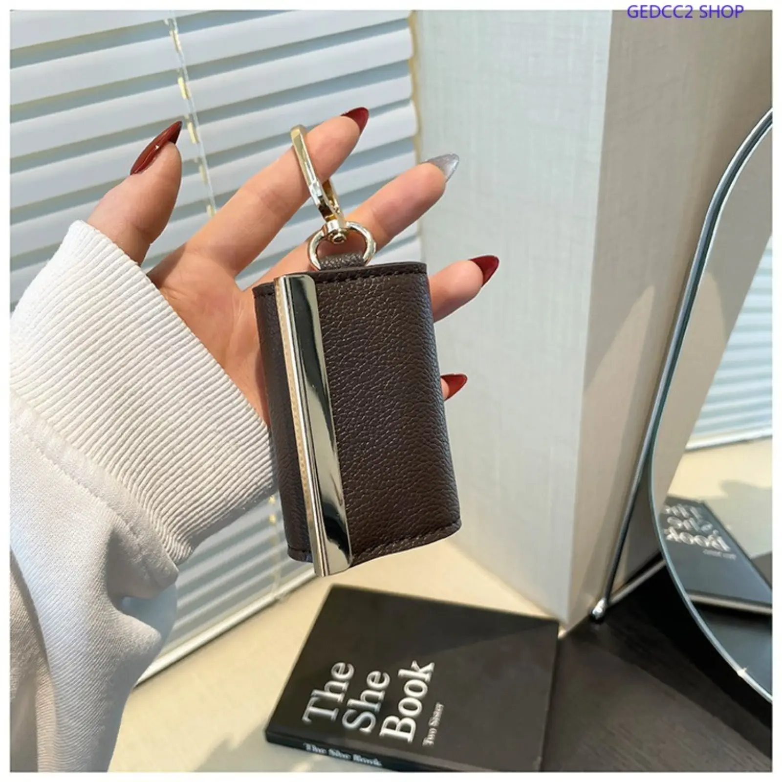 Foldable Reusable Shopping Bag Keychain, Canvas Storage Pouch with Key Ring, Portable Grocery Tote Holder, Cute Bag Charm Accessory for Women