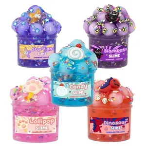 2.37oz Jelly Cube Crunchy Crystal Slime kit Clear Sticky Slime Soft DIY Non-Sticky Stretchy Sludge Party Favors Birthday Gifts