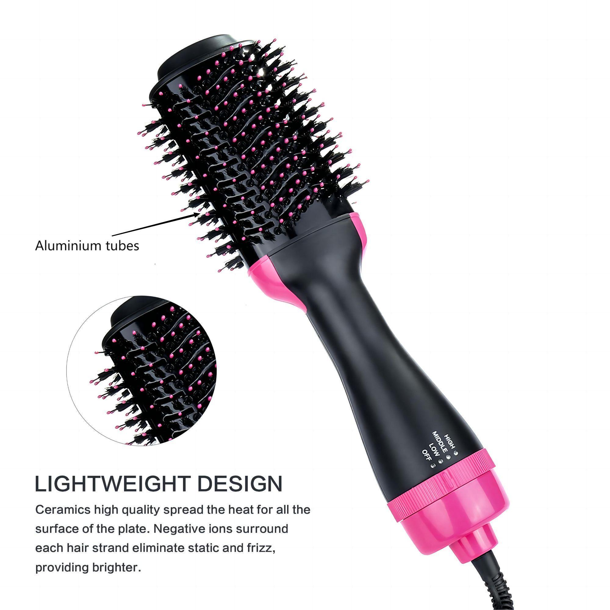 4 in 1 Hair Dryer Straightener, Multi-use Hair Dryer Brush with Aluminum Tube Comb Head, Lightweight Design Hot Air Comb for Home & Salon Use, Electric Curler, Curly Iron, Hair Curling Iron