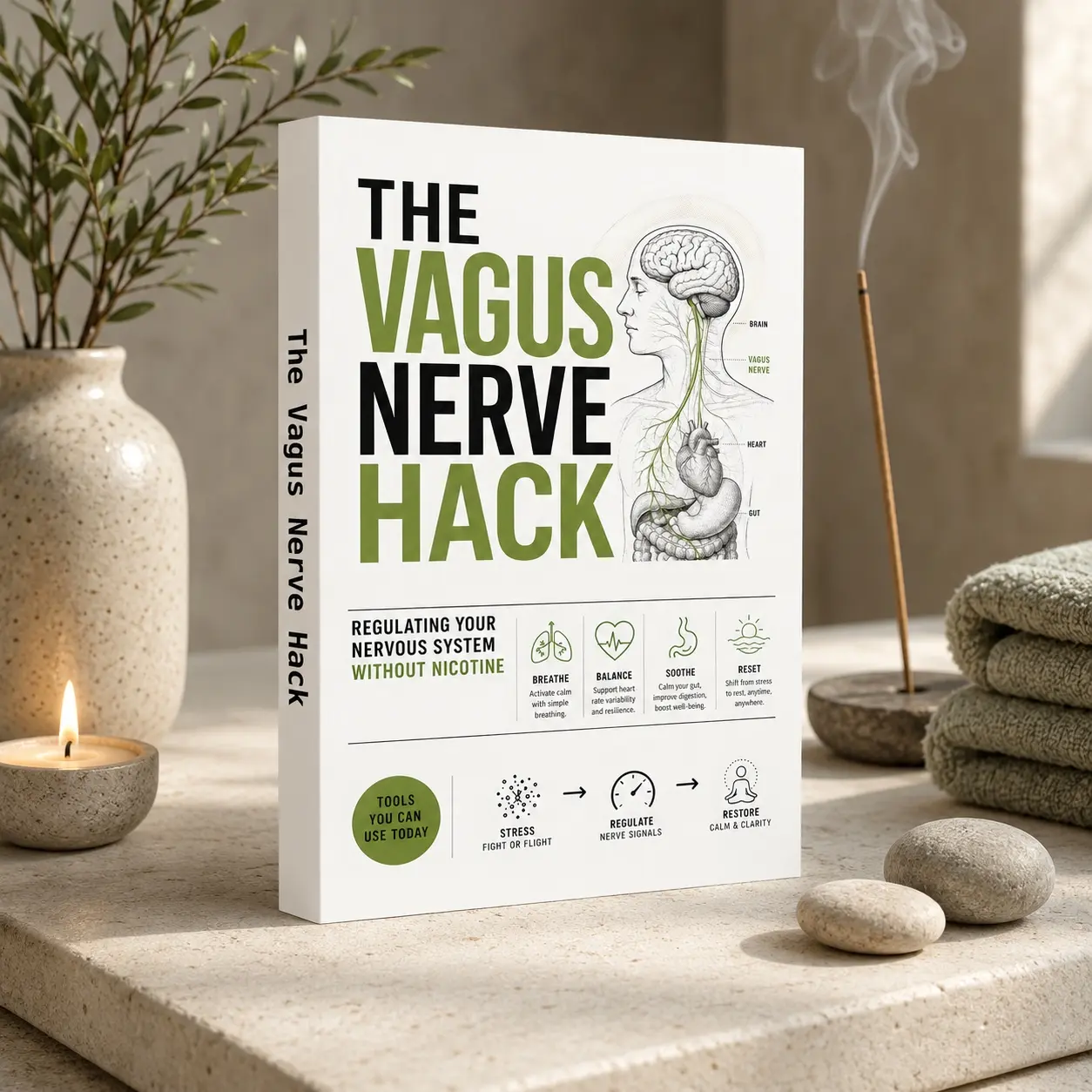 Self Help Book for Nervous System Regulation, Vagus Nerve Reset Guide for Stress Relief, Calm Anxiety Support & Nicotine-Free Healing