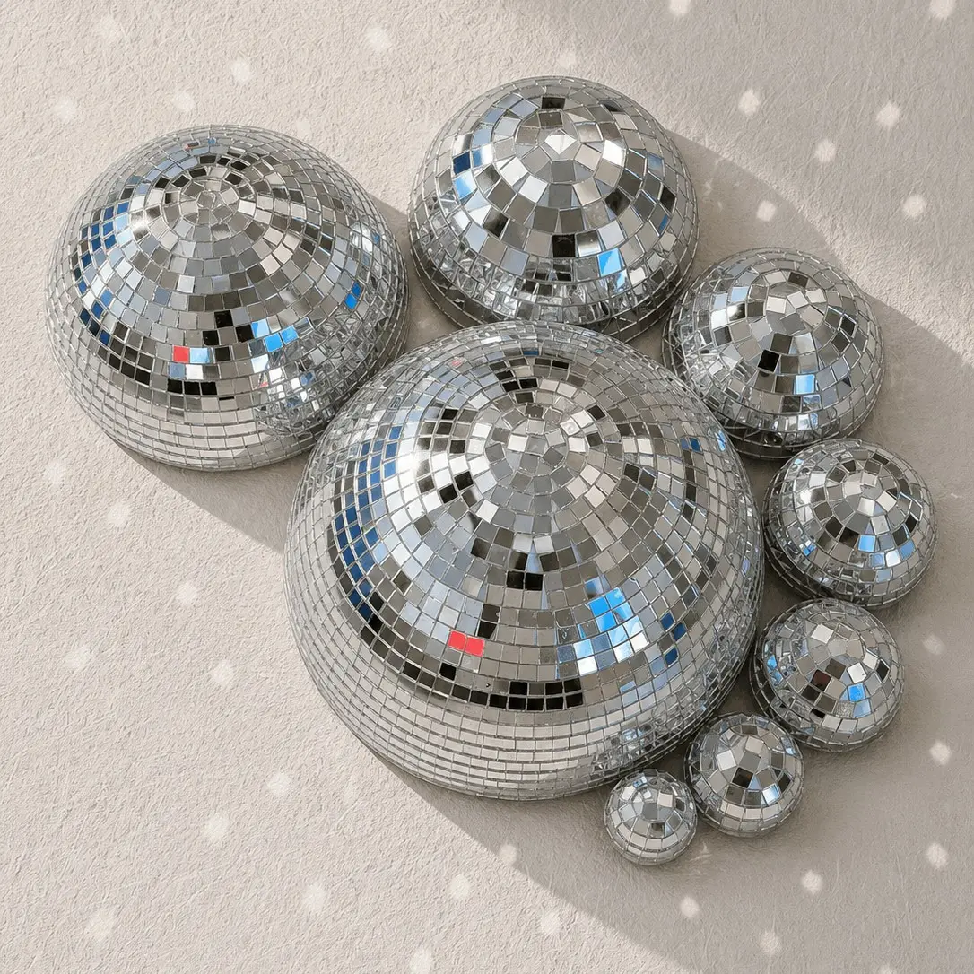8pcs Mirror Disco Hemisphere Set, Self-Adhesive Decorative Wall Decor Ornaments, Durable and Easy to Install, Perfect for Home Decoration, Parties, Holidays