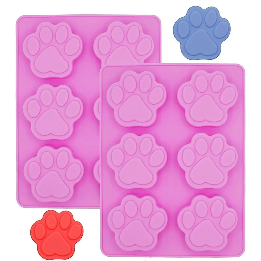 2pcs 6-Piece Cat Paw Silicone Mold, Heat-Resistant DIY Craft Tool, Ideal for Chocolate, Cake Decoration, Ice Cube, Pudding Molds, Silicone Candy Molds