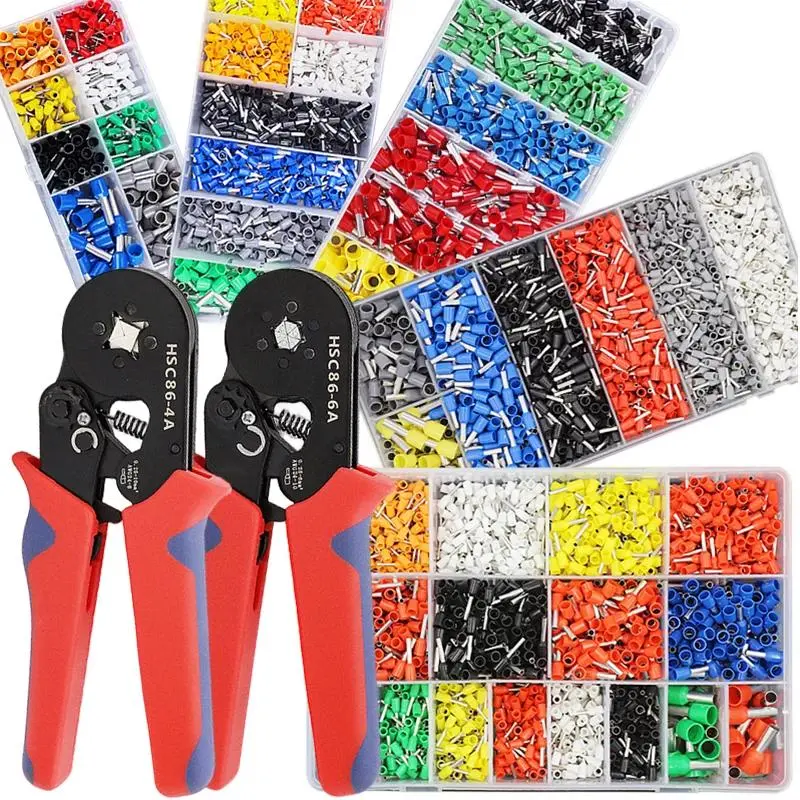 Wire Crimping Tool Kit, 300pcs-1900pcs Wire Crimp Terminals & Crimper Plier Set, Insulated Wire Connectors with Crimper Plier, Home Accessories