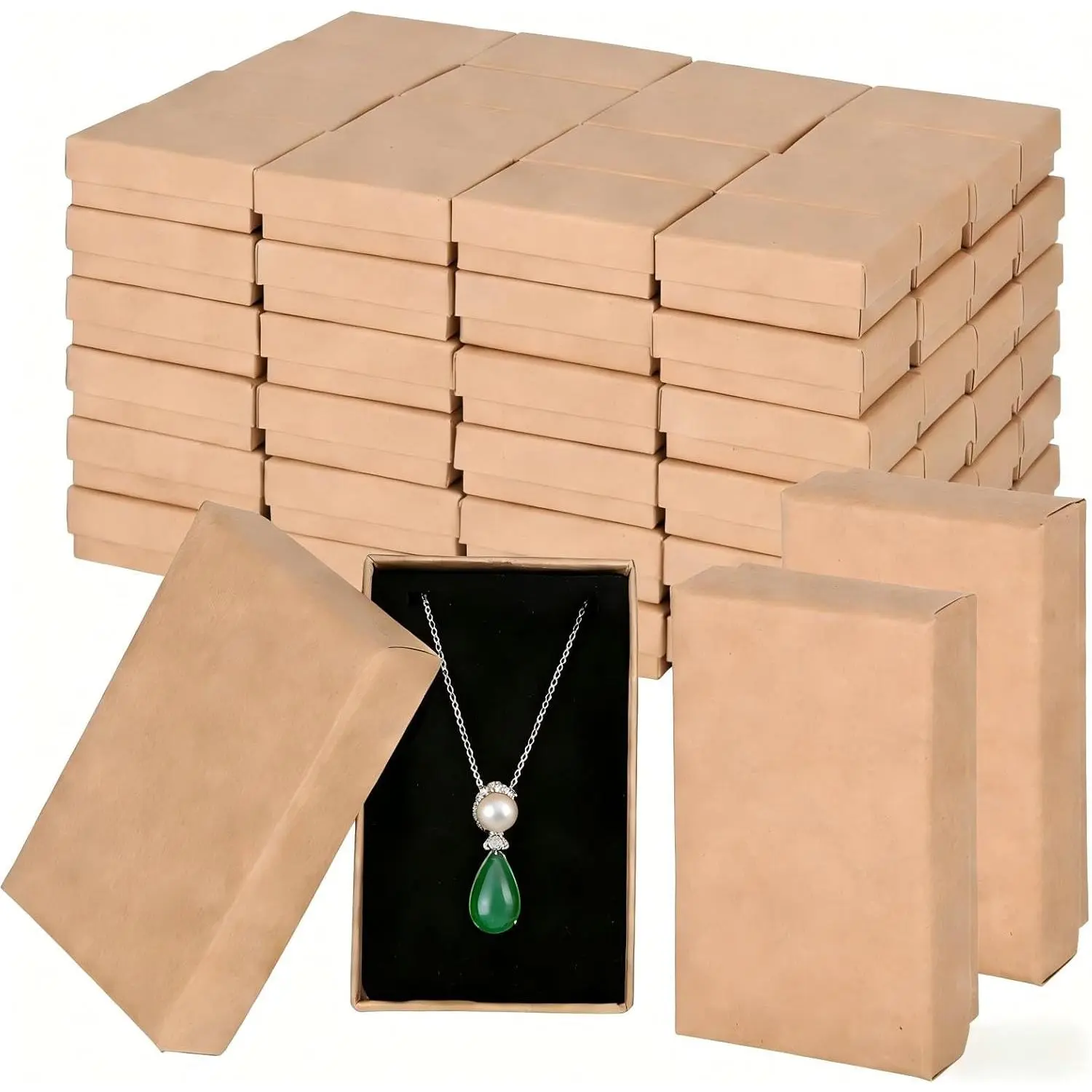 96 Pack   Boxes with , Small   Packaging Boxes with  Inserts for Necklaces Earrings Bracelets, Cardboard  Storage Boxes Bulk for Small Business
