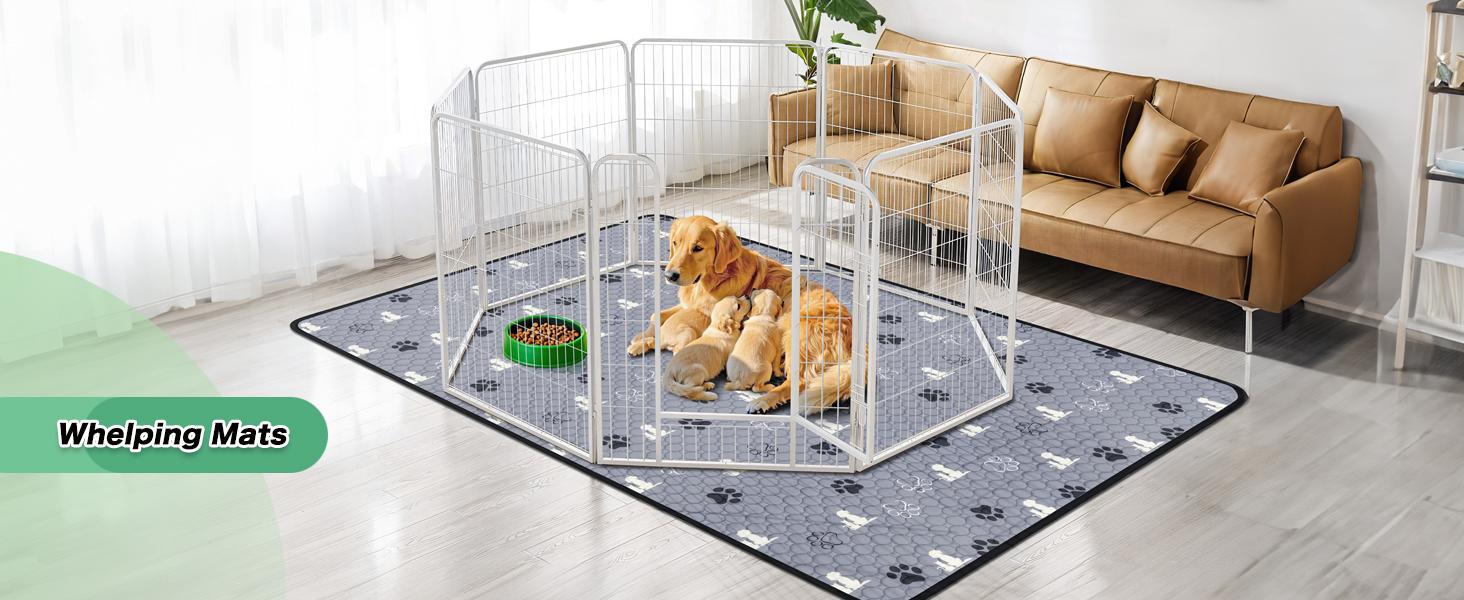 Washable Pee Pads for Dogs, 4 Pack Absorbent Reusable Dog Pads Pet Puppy Pads, Non-Slip Potty Pads for Whelping, Playpen, Crate, Bed, Grey 18"x24"