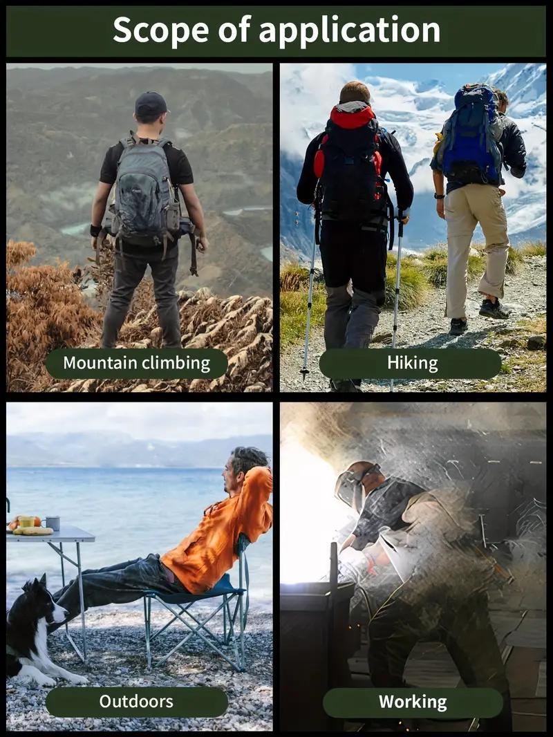 HOMUG Men's durable outdoor training pants, men's multi-pocket work pants, men's solid color and printed pocket zipper waterproof tactical cargo pants without belt, regular fit sports pocket durable autumn pants.