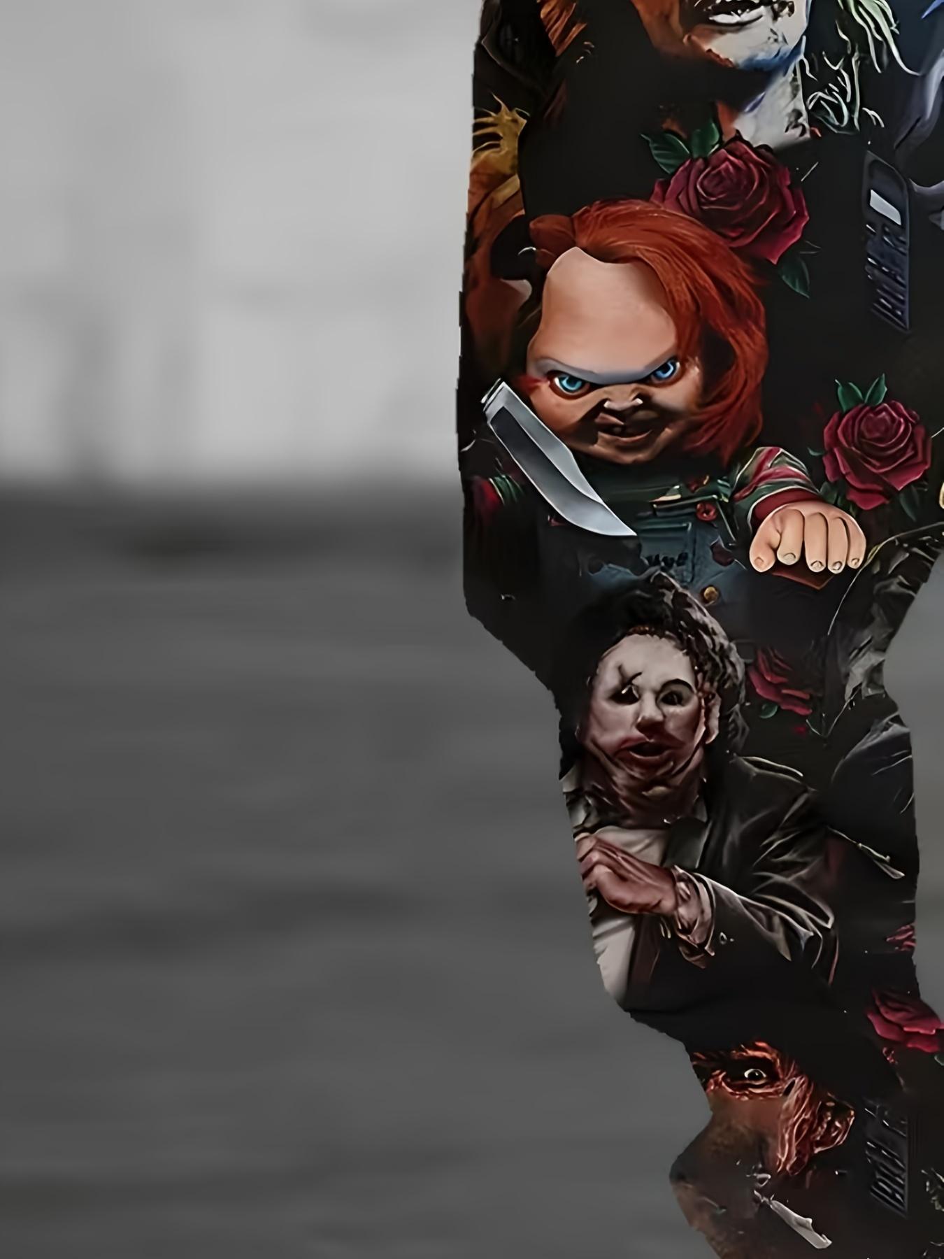 Men's Creative Evil Character Casual Comfortable Sports Pants - Polyester Fiber, Opaque Men's Creative Evil Character Casual Comfortable Sports Pants - Polyester Fiber, Opaque