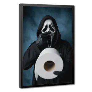 Funny Scream Bathroom Poster - Horror Movie Wall Art - Ghostface Wall Print