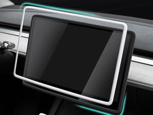 THE WELL KEPT Screen Edge Protector Frame Compatible with Tesla Model 3/Y Interior Accessories 2017-2024 Silicone Center Console Bumper Decor Protection Skin Friendly Red