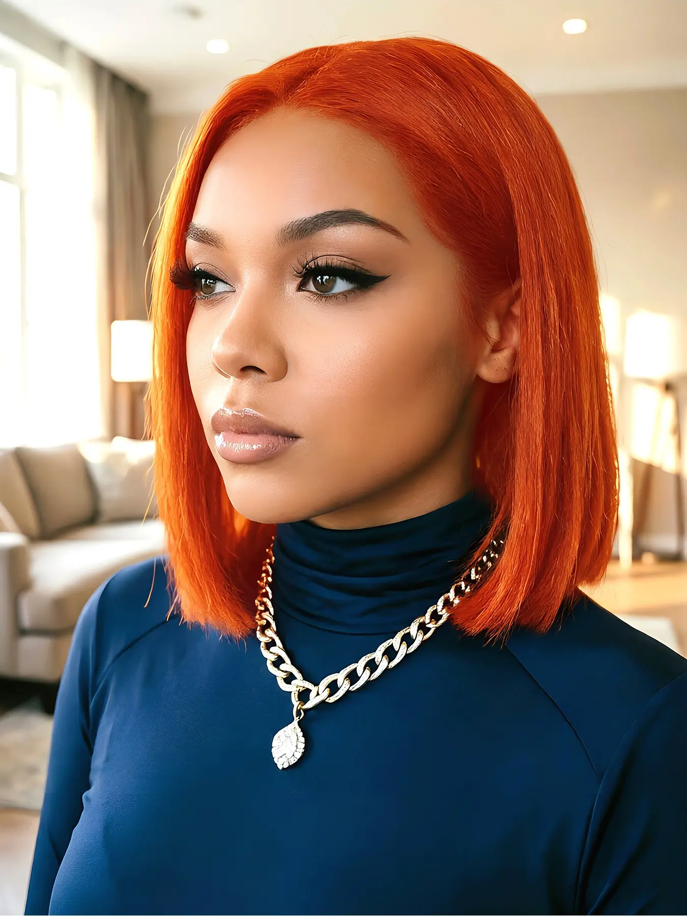 13x4 Transparent Lace Frontal Wigs, 180 Density Bob Wig, Human Hair Straight Wig, Natural Look, Easy Maintenance