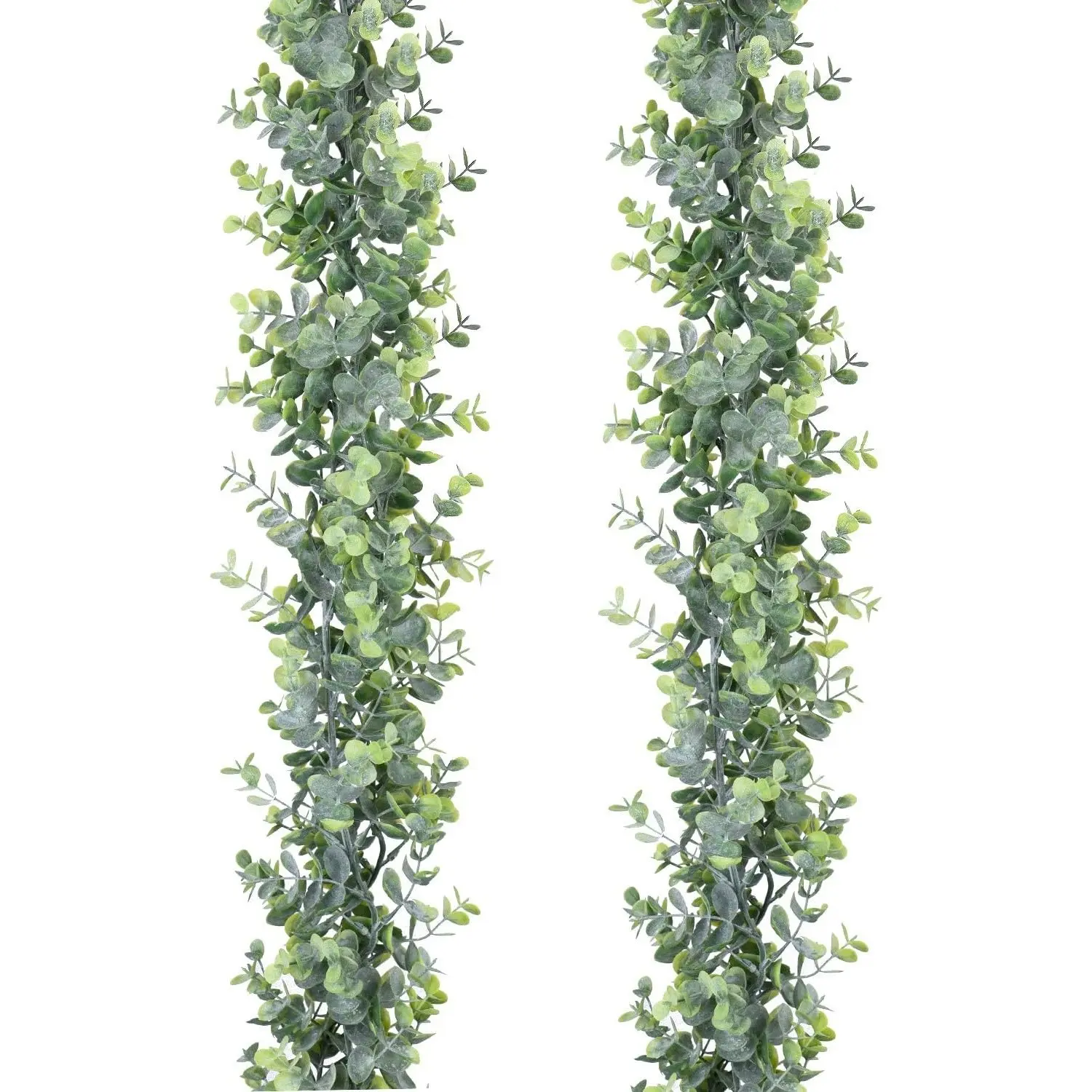 Faux Eucalyptus Garland Plant, 2 Pack Artificial Vines, 6 Feet/pcs, UV Protected, Indoor Outdoor, Wedding Backdrop, Wall Decor