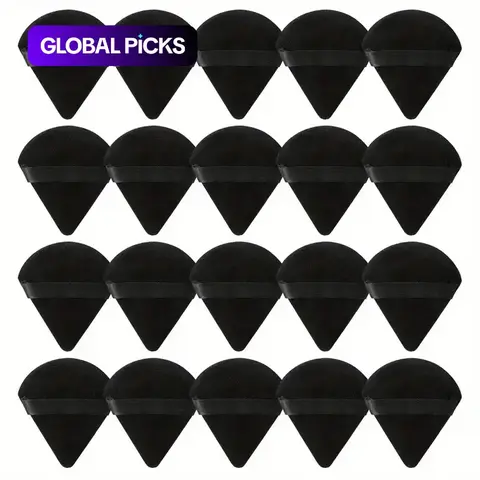 Velvet Triangle-Shaped Soft Makeup Powder Puffs, 20pcs/set Dust-Proof Makeup Puffs for All Skin Types, Makeup Tools for Women, Beauty Puff #GLOBAL PICKS