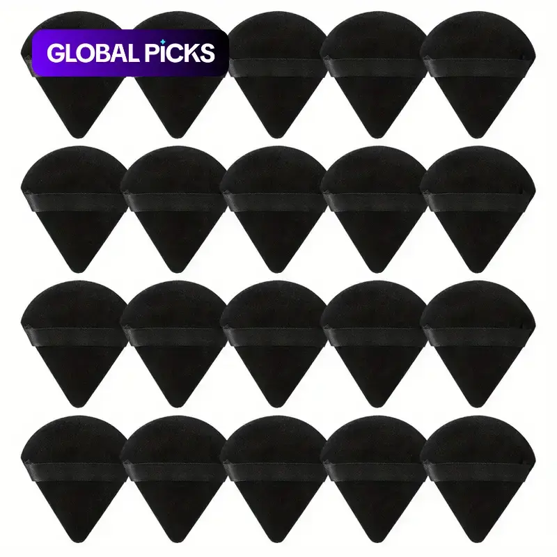 Velvet Triangle-Shaped Soft Makeup Powder Puffs, 20pcs/set Dust-Proof Makeup Puffs for All Skin Types, Makeup Tools for Women, Beauty Puff