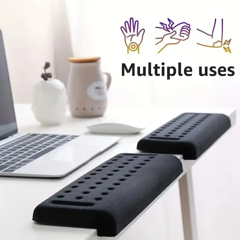 L-Shaped Office Desk Elbow Pad, 2-Pack Memory Foam Cushioning Elbow Rest, Non-Slip Prevent Slipping Ergonomic Design Stability Armrest for Wrist, Palm, Forearm Support, Reducing Strain, Enhanced User Experience, Home & Office Use