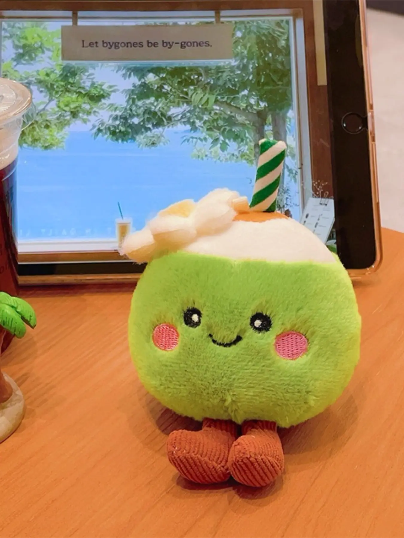 Cute Realistic Flower Coconut Plush Doll, Bag Charm, Summer Drink Toy, Adorable Stuffed Animal, Perfect for Accessories and Gifts