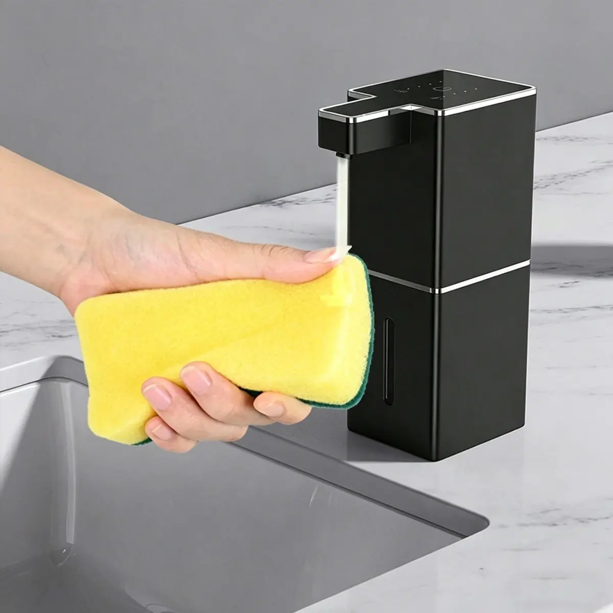 Automatic Hand Sanitizer Dispenser, Touch-Free Foam/liquid Dispenser, Touchless Soap Dispenser, Electric Sensor Wall-Mounted, USB Rechargeable, 380ML Capacity, Automatic Foaming Soap Dispenser