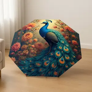 Automatic Folding Umbrella, Lightweight Portable Travel Umbrella, 8-Rib Solid Frame, Unisex Elegant Design, Ideal Gift for Halloween & Christmas