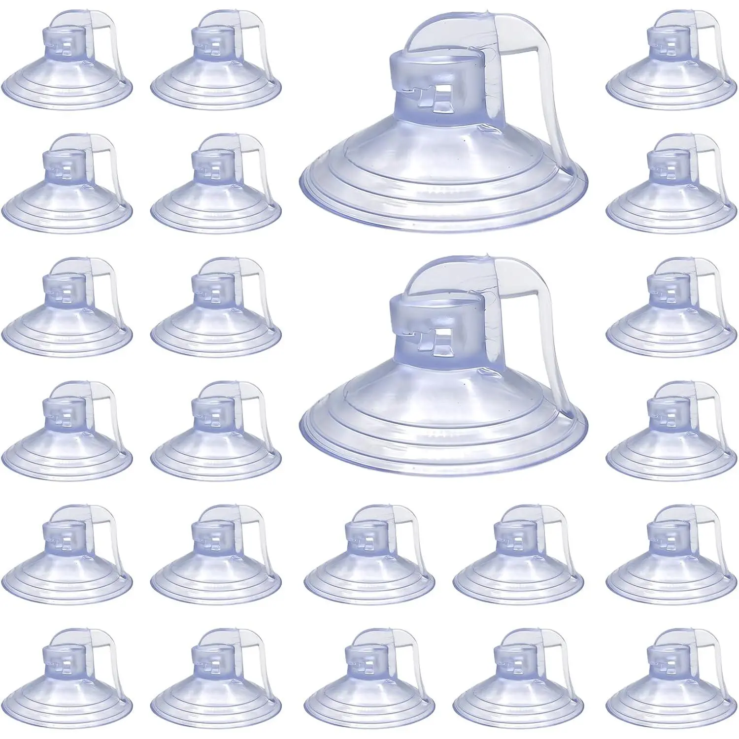 24 count Pull Tab Clear Small Suction Cups, Multi-Purpose Suction Cup Hooks for Windows Glass Bathroom Kitchen Office  Decor  Accessories Glass Tile Surfaces