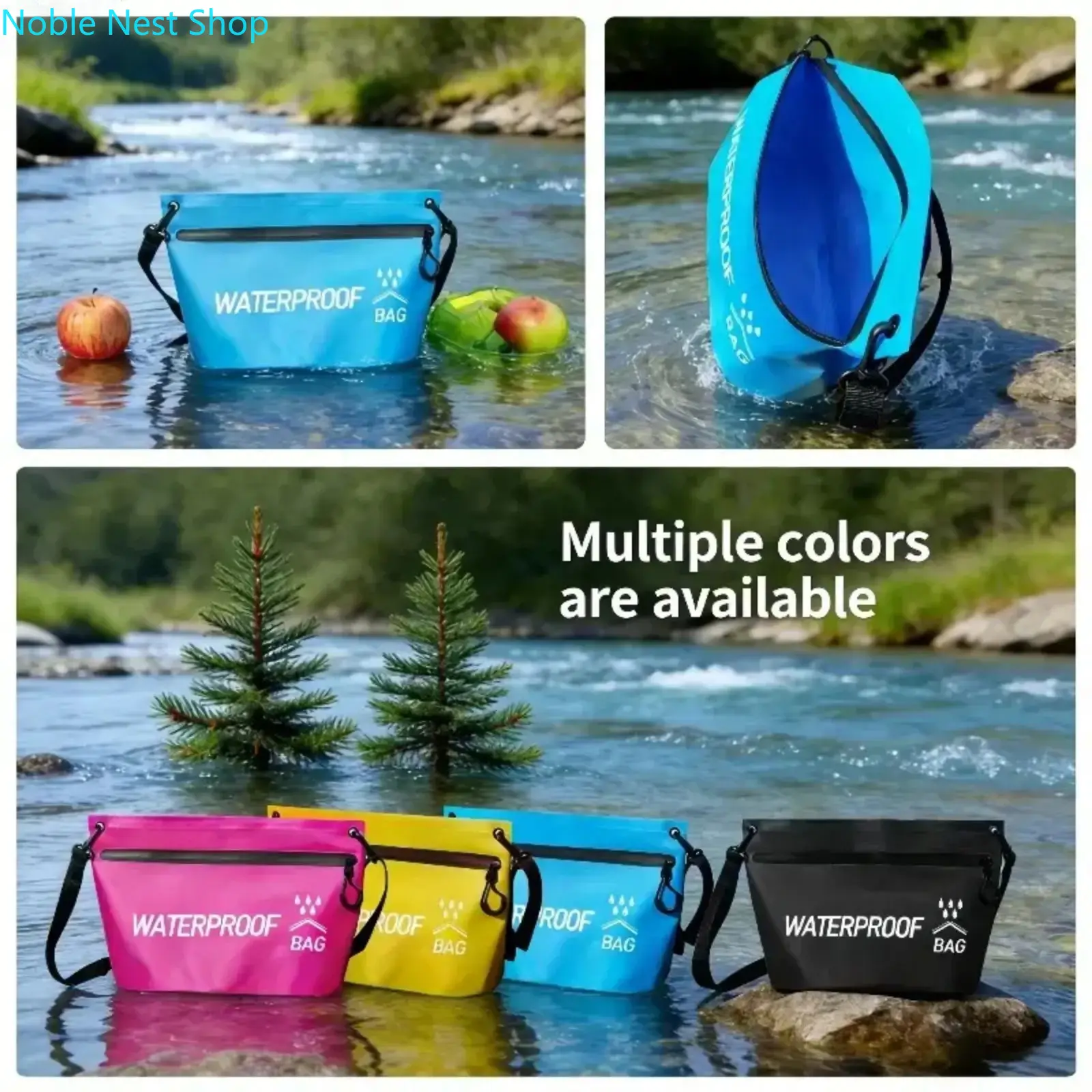 Durable Waterproof Zippered Washing Drying Bag for Swimming Rafting Kayaking Travel, Portable Outdoor Sports Gear Storage Tote Bag