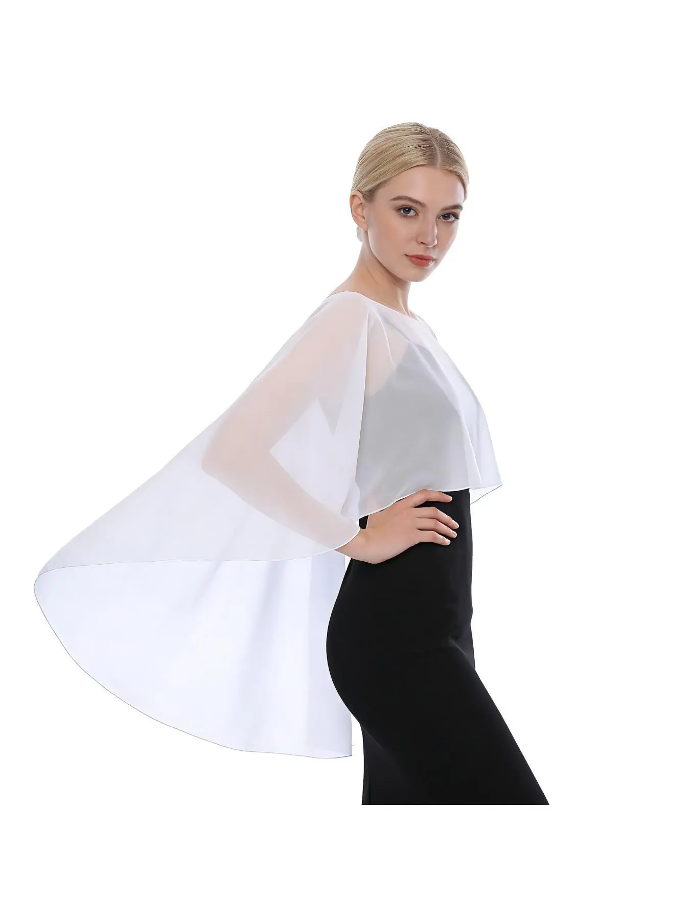Summer women's chiffon long sleeved cape shawl head design, outdoor daily sun shading, arm covering, versatile thin outer outfit