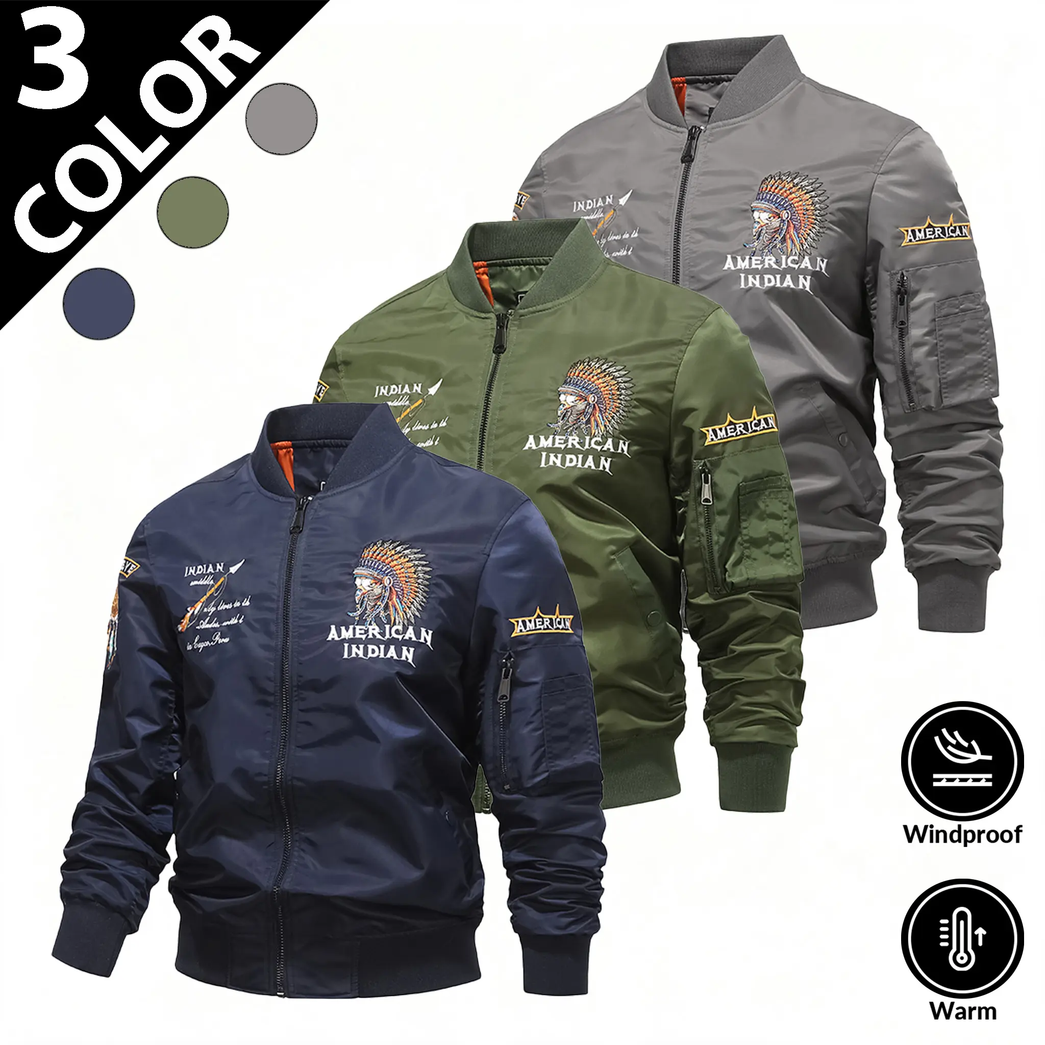 Elevate your street‑wear collection with this 2026 men’s Air Force‑inspired pilot jacket, blending bomber‑style baseball silhouette, heavy‑duty embroidery, plus‑size options and rugged aesthetics. Crafted with sturdy durable outer fabric, this
